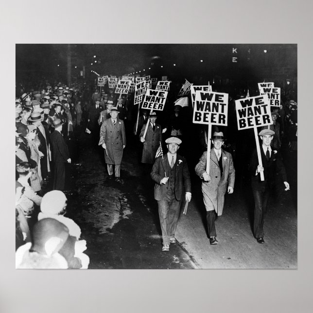 Póster Queremos Cerveja! Protesto de Proibição, 1931 Vint (Frente)