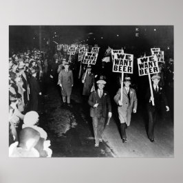 Póster Queremos Cerveja! Protesto de Proibição, Vintage 1