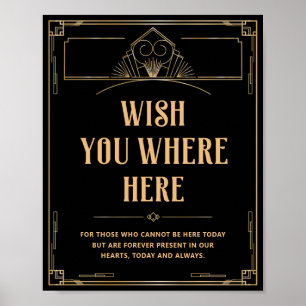 Poster Queria que estivesse aqui Art Deco 20s Casamento D