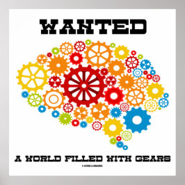 Póster Queria Um Mundo Cheio De Artes Mecânicas Cérebro