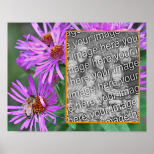 Poster Querida Bebida No Flor De Aster Rosa, Adicione Sua