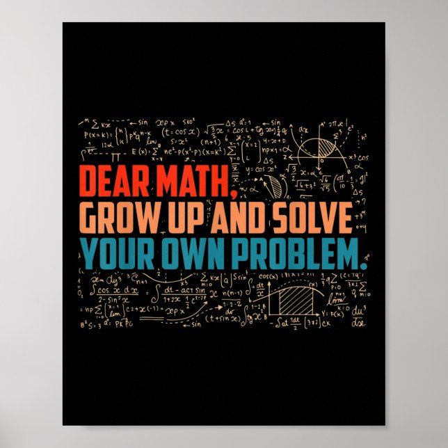 Poster Querida Matemática Cresce Engraçada Matemática Diz (Frente)