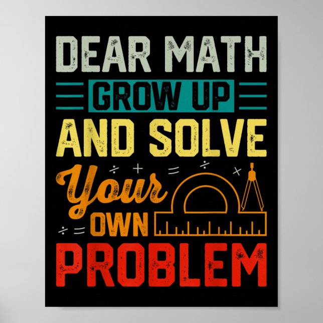 Poster Querida Matemática Cresce Engraçado Resolução De P (Frente)