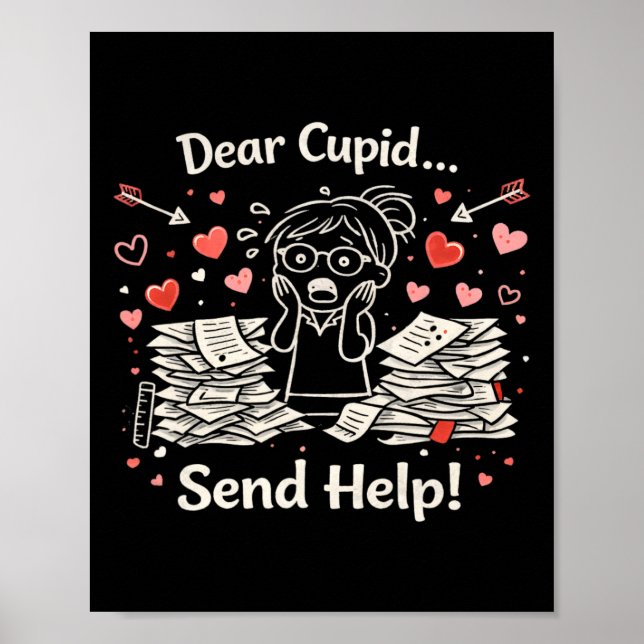 Poster Querido Cupido Envie Ajuda Piada Dia Dos Namorados (Frente)