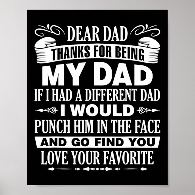 Poster Querido Papai Dia dos Pais Natal Obrigado Por Ser (Frente)