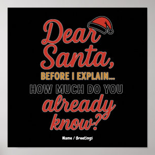 Poster Querido Papai Noel Antes de Explicar Citação Diver