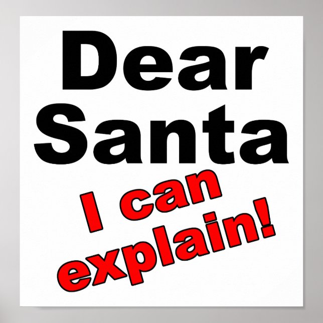 Poster Querido Papai Noel Cartaz Divertido (Frente)