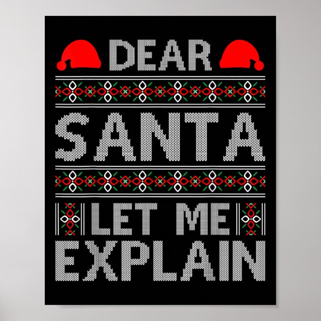 Poster Querido Papai Noel Deixe-me Explicar Citações Dive (Frente)
