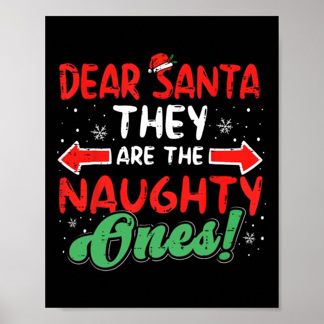 Poster Querido Papai Noel Eles São Uns Travessos Natal Xm (Frente)