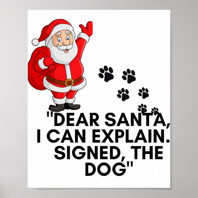 Poster Querido Papai Noel Eu Posso Explicar Caneca de Nat (Frente)