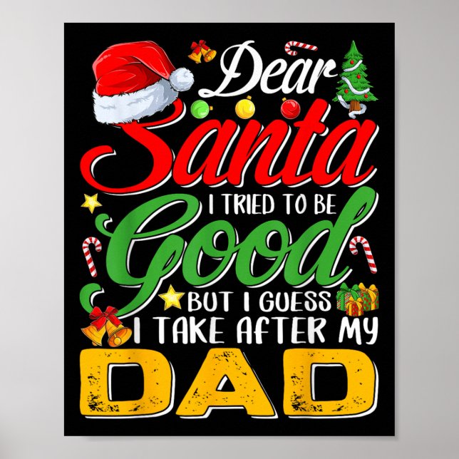 Poster Querido Papai Noel, Eu Tentei Ser Bom Mas Eu Pego  (Frente)