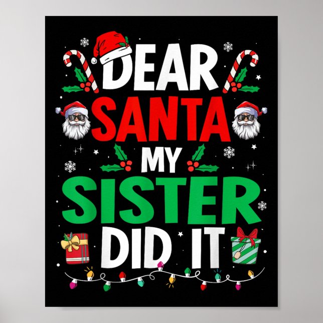 Poster Querido Papai Noel Minha Irmã Fez Isso Meninas Cri (Frente)