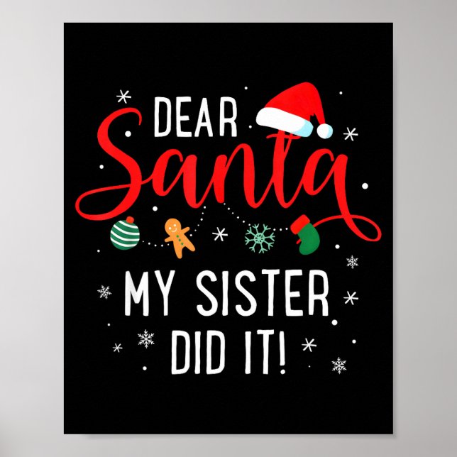 Poster Querido Papai Noel Minha Irmã Fez Isso Meninas Cri (Frente)