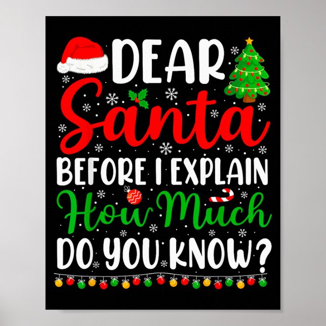 Poster Querido Papai Noel Posso Explicar Camiseta Meninos (Frente)