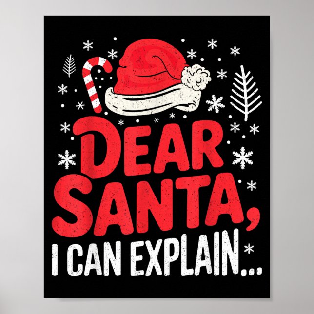 Poster Querido Papai Noel Posso Explicar Divertido Cristã (Frente)