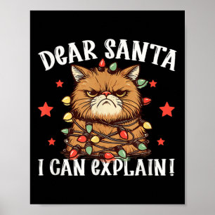 Poster Querido Papai Noel Posso Explicar O Gato Fez Isso 
