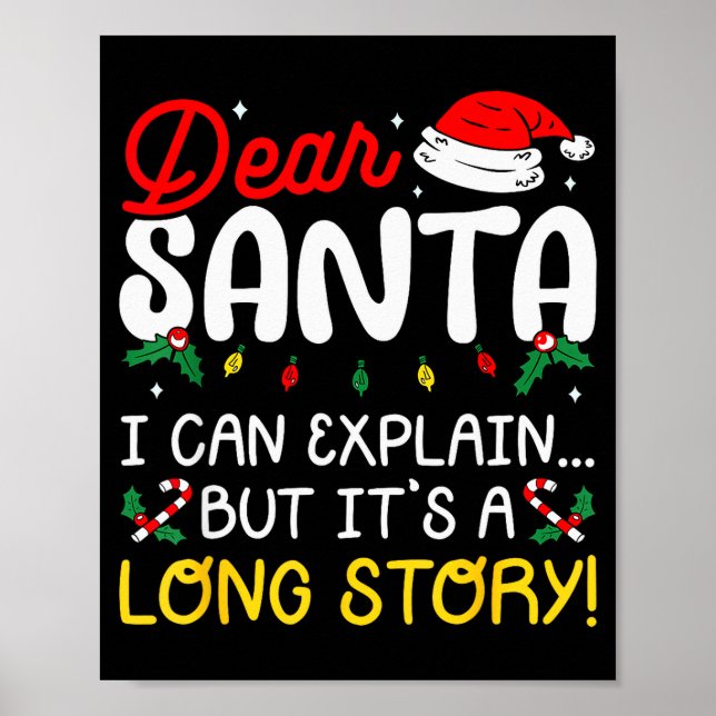 Poster Querido Papai Noel Posso Explicar Pijamas Família  (Frente)
