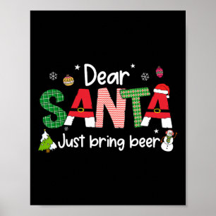 Poster Querido Papai Noel Traga Cerveja Pjs De Natal Famí