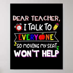 Poster Querido professor divertido, falo com todos, mudar
