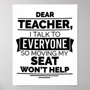 Poster Querido professor, eu falo com todos, então mudar 
