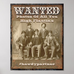 Poster querido rústico - Hashtag e meios sociais