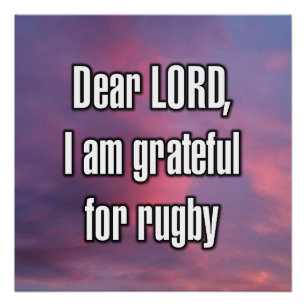 Póster Querido SENHOR, sou grato pelo rugby