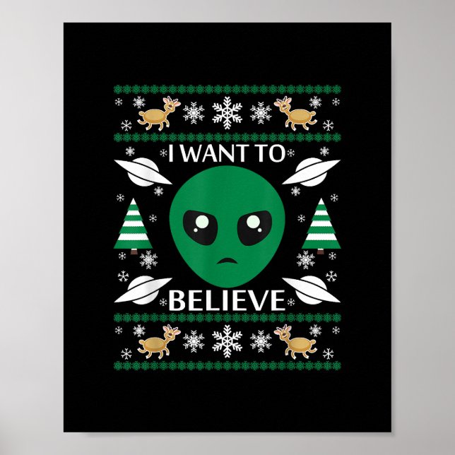 Poster Quero Acreditar No Natal Da Alienígena (Frente)