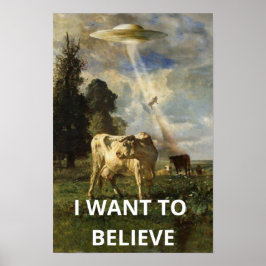 Poster Quero Acreditar, Retro De Filme 90, OVNI Alienígen