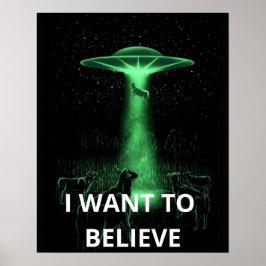 Poster Quero Acreditar, Retro De Filme 90, OVNI Alienígen