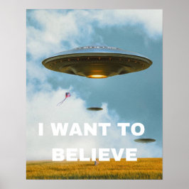 Poster Quero Acreditar, Retro De Filme 90, OVNI Alienígen