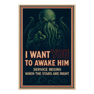 Póster Quero Que O Acorde (Recruta Cthulhu Cult)