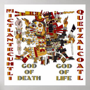 Póster Quetzalcoatl e Mictlantecuhtli