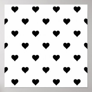 Poster Quic Black and White Heart Romântico
