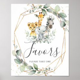 Poster Quic Greenery Selgle Animal Favor do Chá de fralda
