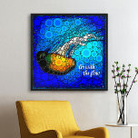 Poster Quic Jellyfish Foto Circle Art "Go with the Flow"<br><div class="desc">"Vai com o fluxo." Tome uma lição desta medusa amarela alaranjada flutuando ao longo do oceano azul turquesa e deixe a vida tomar seu curso sempre que você olhar para esta citação colorida e inspiradora, foto poster. Faz um excelente de presente inspirador e inspirador! Você pode personalizar facilmente este poster...</div>