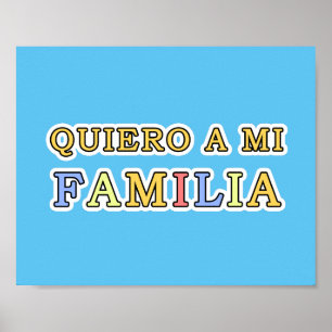 Poster Quiero a mi Familia Español Eu amo Minha Família