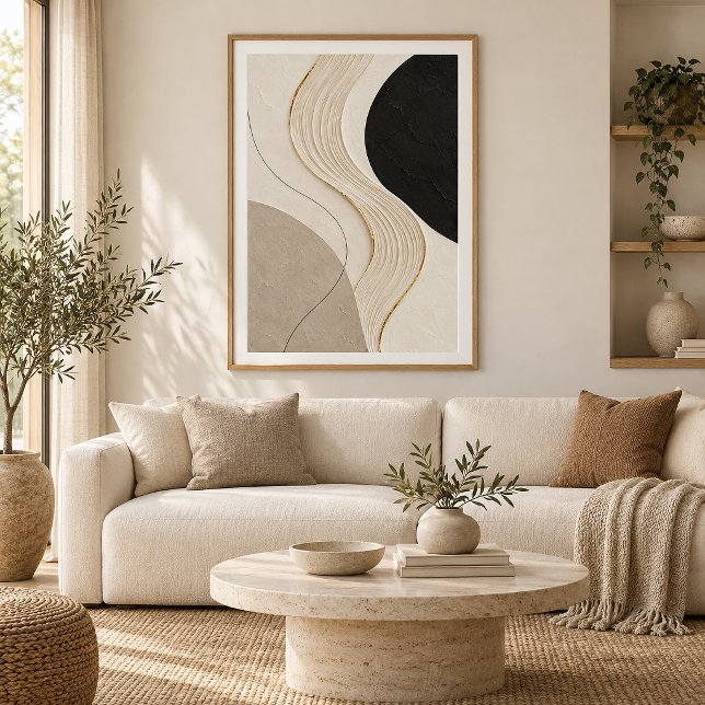 Poster Quiet Current | Minimal Abstract Plaster Art Print (Criador carregado)