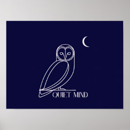 Poster Quiet Mind Owl – Minimalist Night Wisdom Design