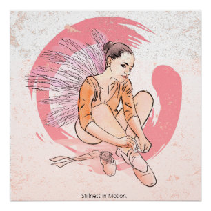 Póster Quietude em Movimento – Bailarina Minimalista & En