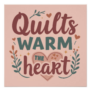 Póster "Quilás Aquecer O Coração" Cozy Quilting Cottageco