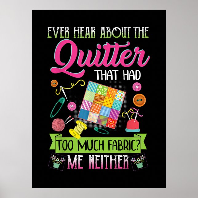 Poster Quiling Womens Cita Sobre Quilter (Frente)
