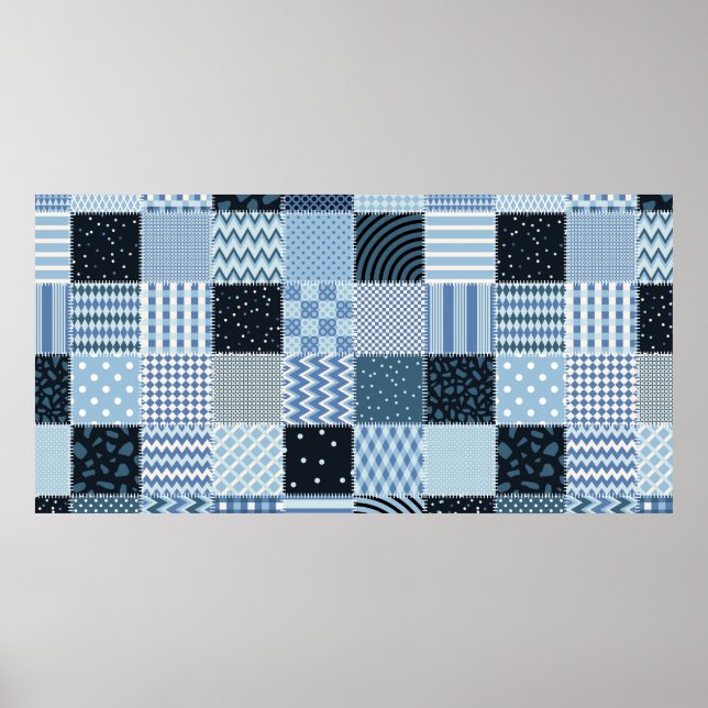 Poster Quilt design. Padrão de retalhamento sem costura a (Frente)