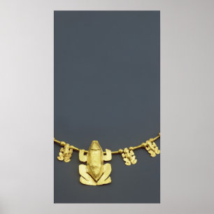 Poster Quimbaya necklace with frogs, from Colombia