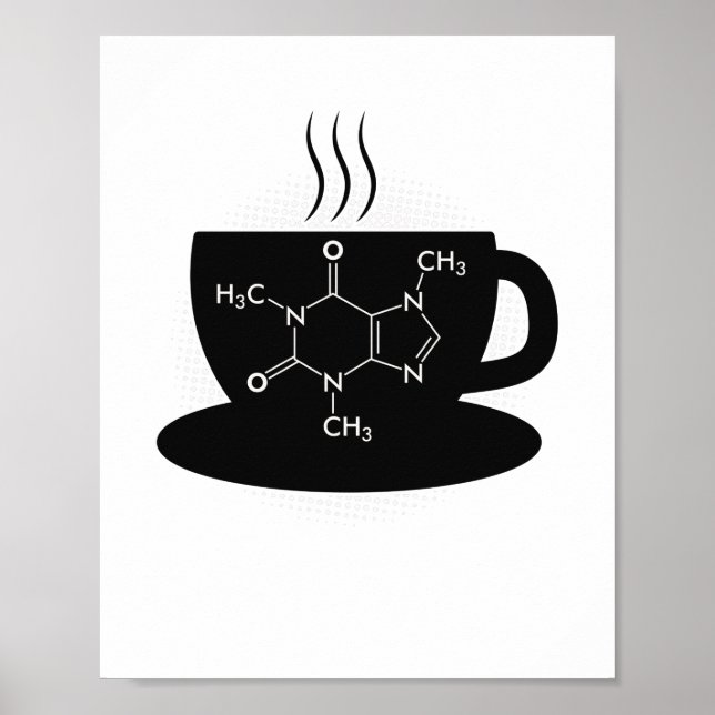 Poster Química Caffeine Molecule (Frente)