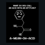 Poster Química Ciência Acid Atitude A-Média-Acid<br><div class="desc">Química Ciência Acid Atitude A-Mean-Oh-Acid design para amantes da ciência.</div>