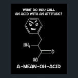 Poster Química Ciência Acid Atitude A-Média-Acid<br><div class="desc">Química Ciência Acid Atitude A-Mean-Oh-Acid design para amantes da ciência.</div>