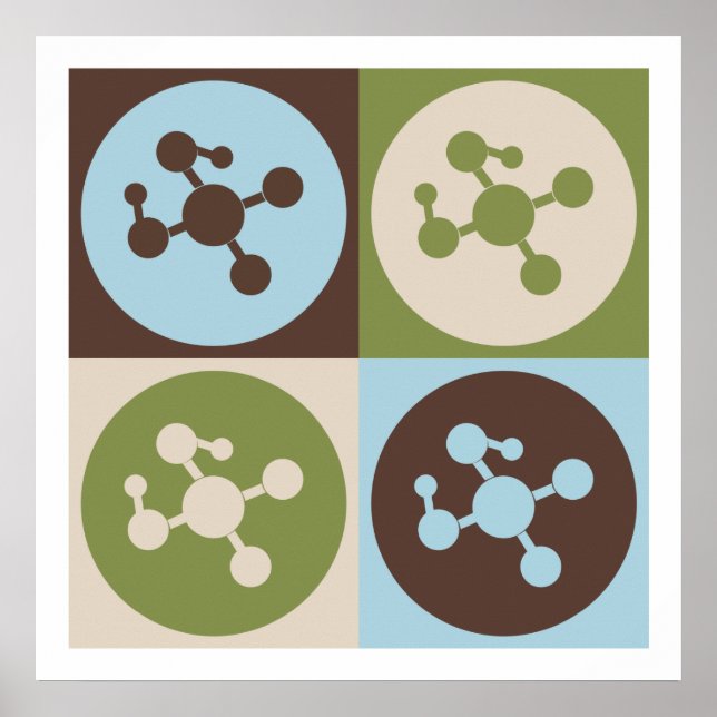 Póster Química de polímeros de pop art (Frente)