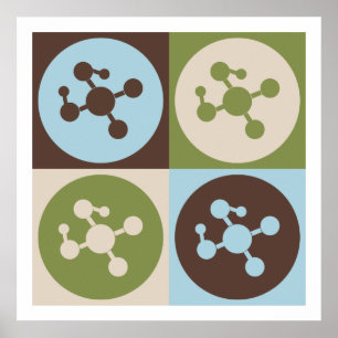 Póster Química do polímero do pop art