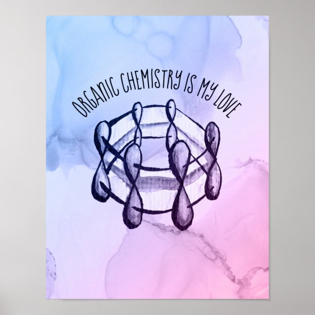 Poster Química Orgânica Ama Química Estudante Molécula (Frente)