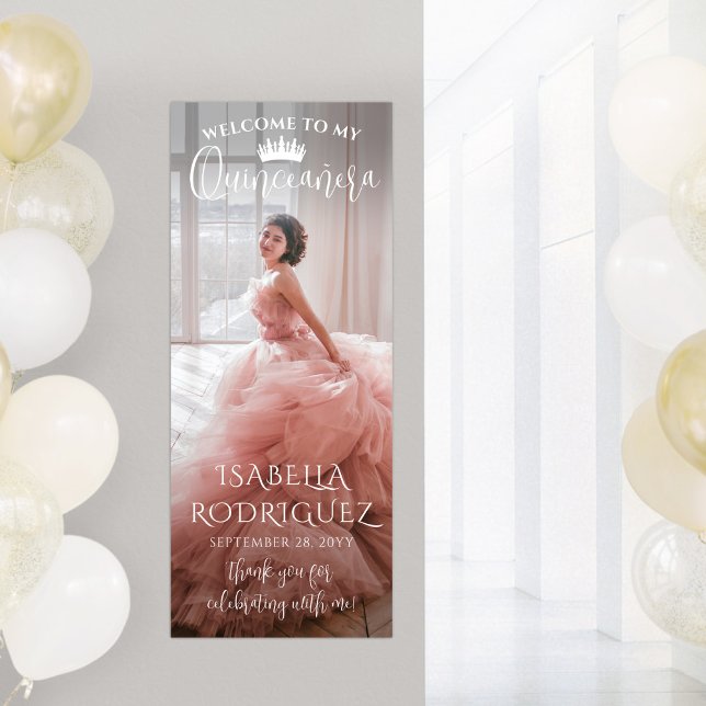 Poster Quinceañera Welcome Script & Photo 15 Birthday (Criador carregado)